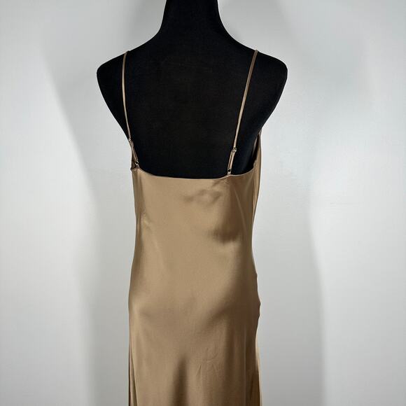 NWT Reformation Salamanca 100% Silk Maxi Dress Cowl Neck Sleeveless 6 Croissant - Picture 6 of 10